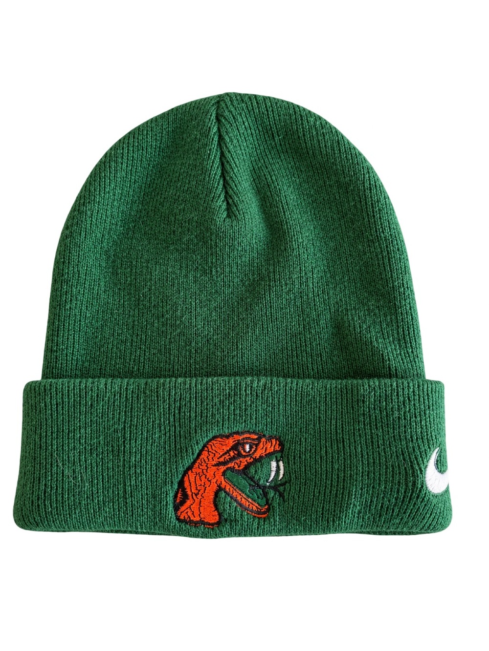 Nike FAMU Florida A&M Rattlers Green Cuffed Knit Beanie Hat
